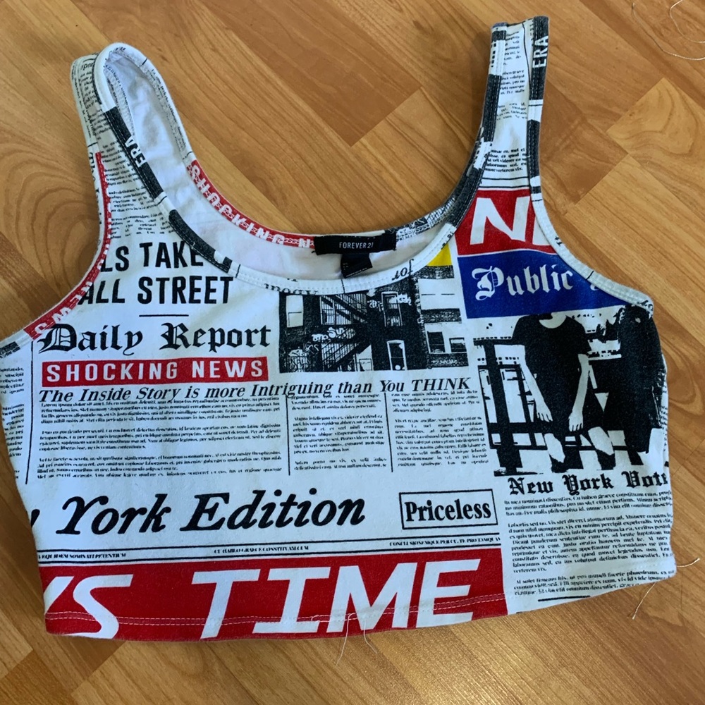 Forever 21 Newsletter Crop Top Never Worn